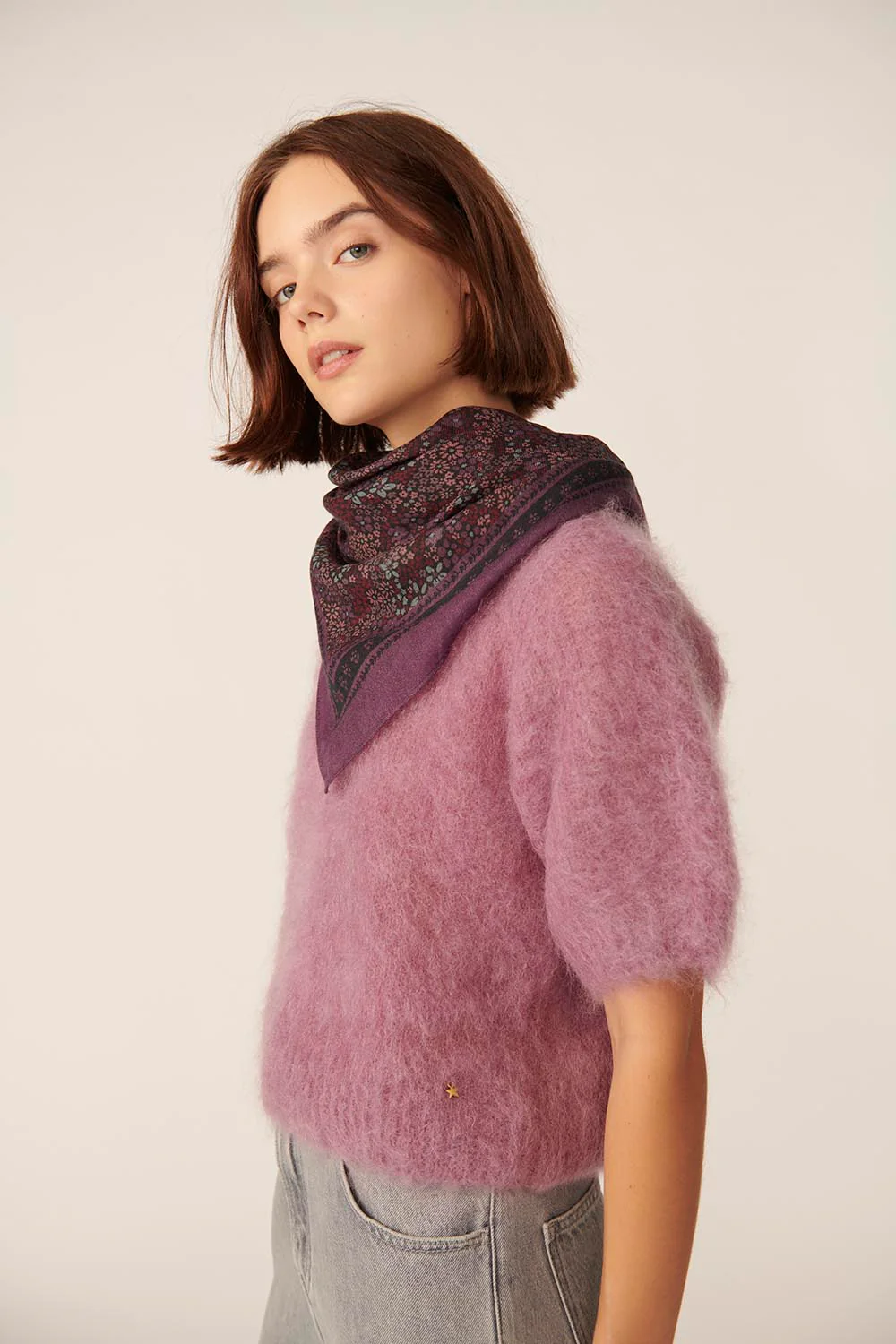 Foulard NYDOU flores rosas Des Petits Hauts.