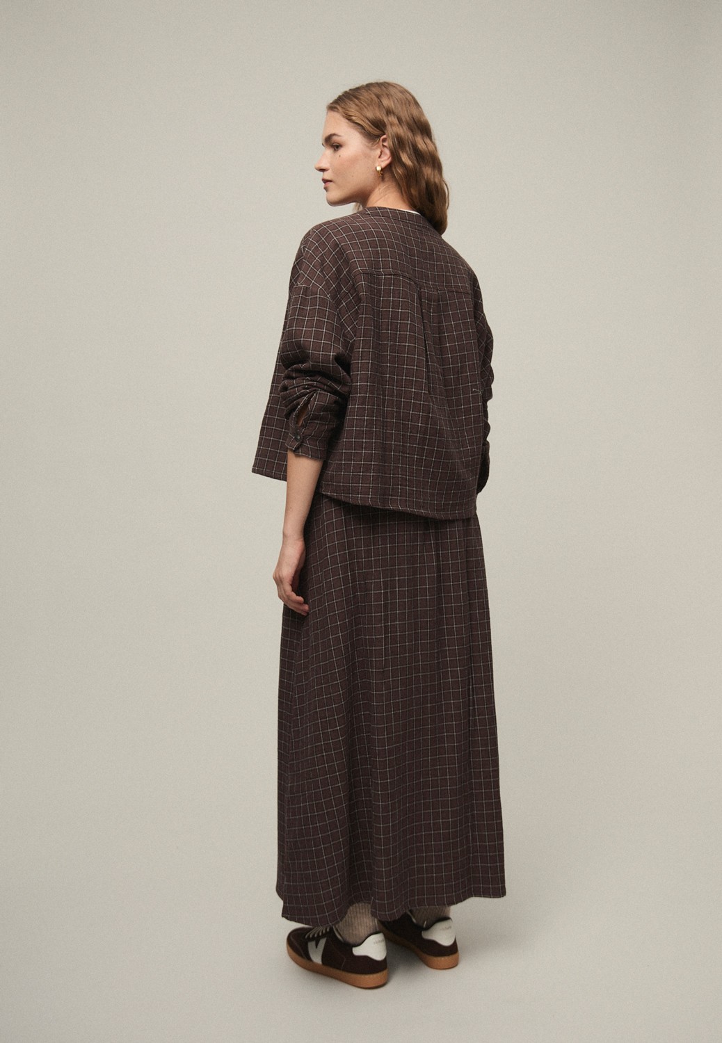 Falda cuadros marrones GYAM Mi & Co.
