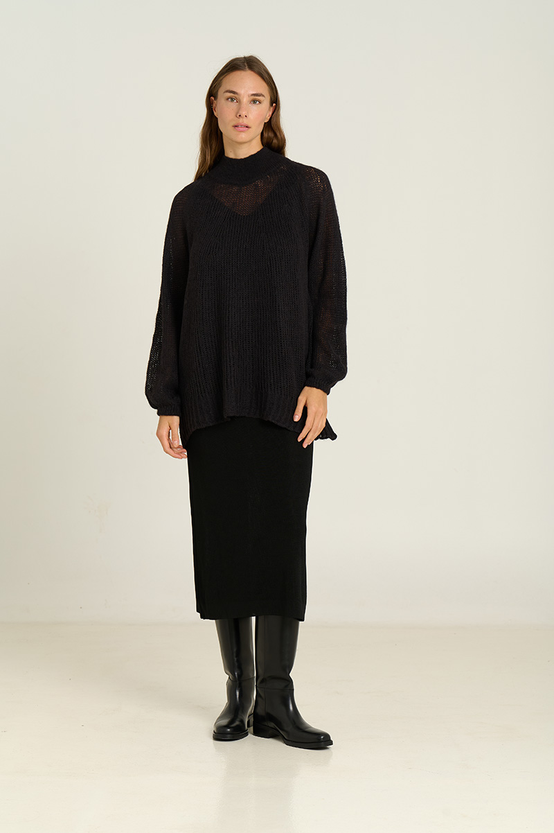 Vestido dos piezas de punto negro Sita Murt.