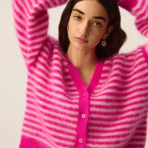 Cardigan ALVARO fuchsia Des Petits Hauts.