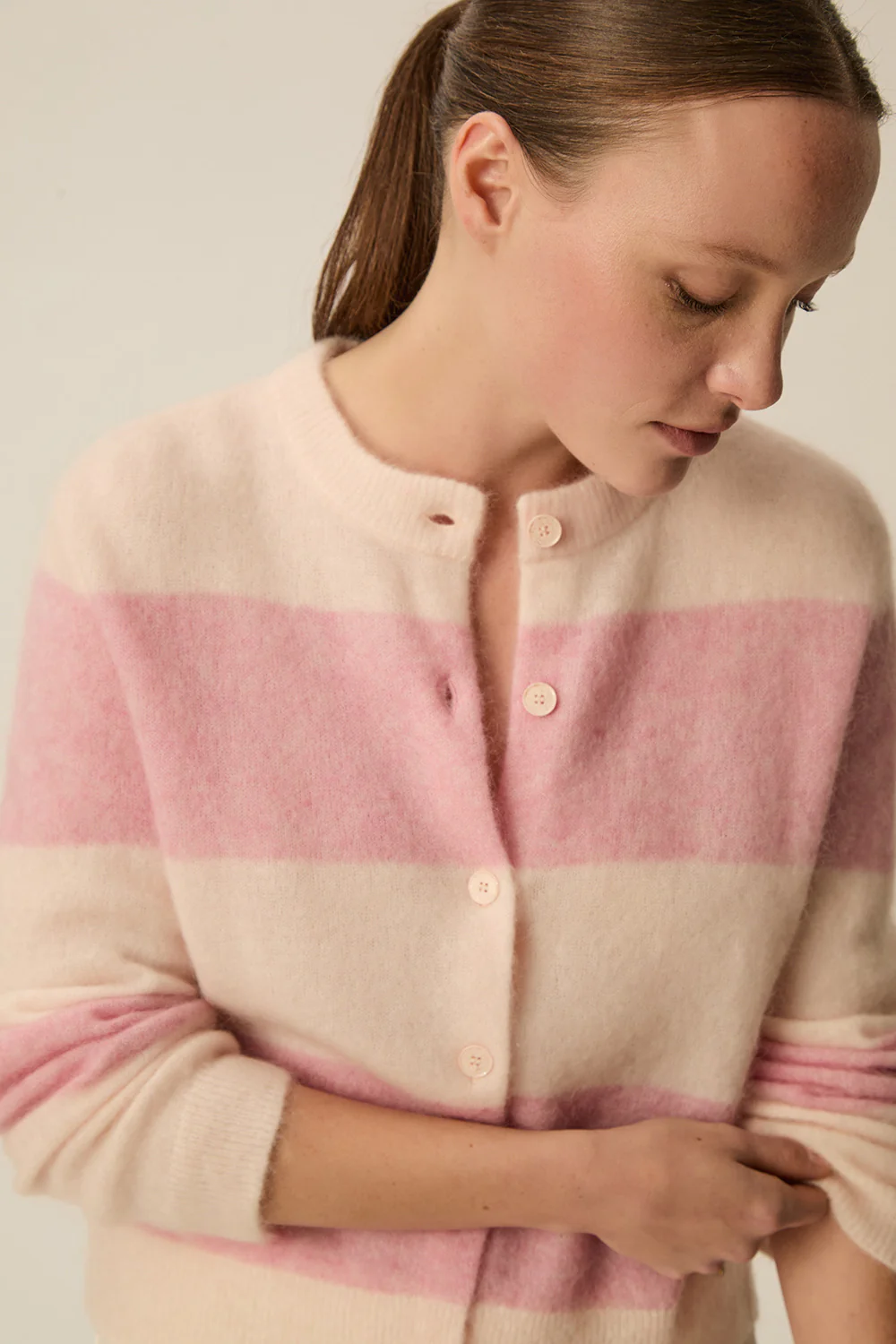 Cardigan DOMETTE rosa Des Petits Hauts.