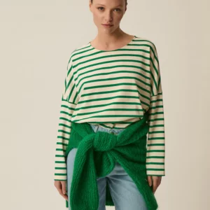 Camiseta FILLY rayas verdes Des Petits Hauts.