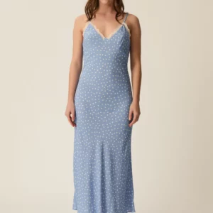 Vestido TOURNESOL azul lunares Des Petits Hauts.