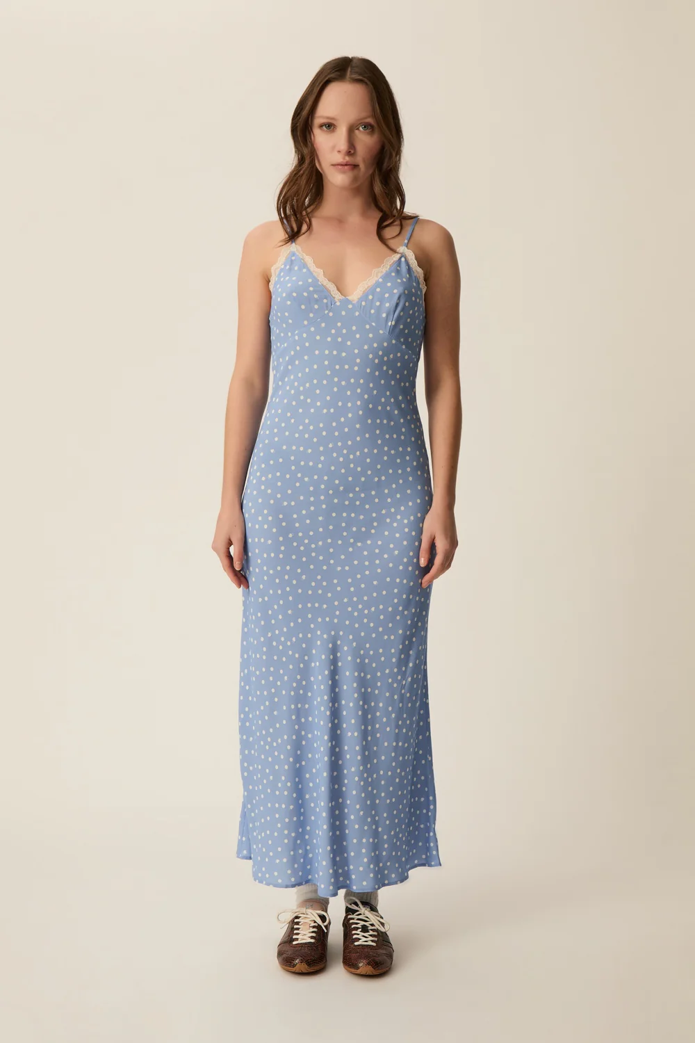 Vestido TOURNESOL azul lunares Des Petits Hauts.