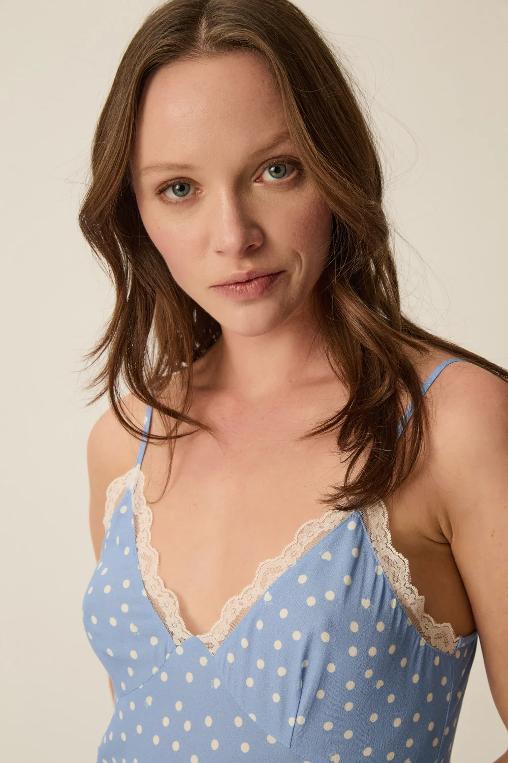 Vestido TOURNESOL azul lunares Des Petits Hauts.