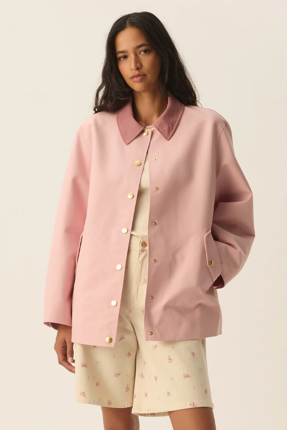 Chaqueta YPOLITE rosa Des Petits Hauts.
