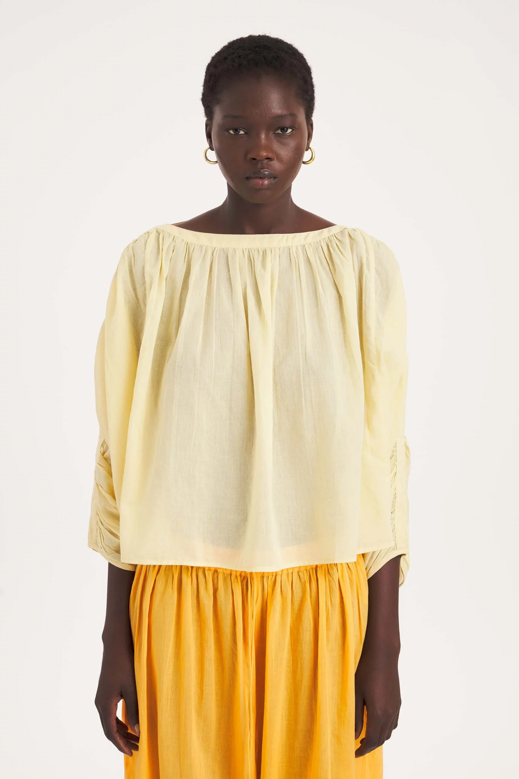 Camisa FRUTI amarillo pastel  Antik Batik.