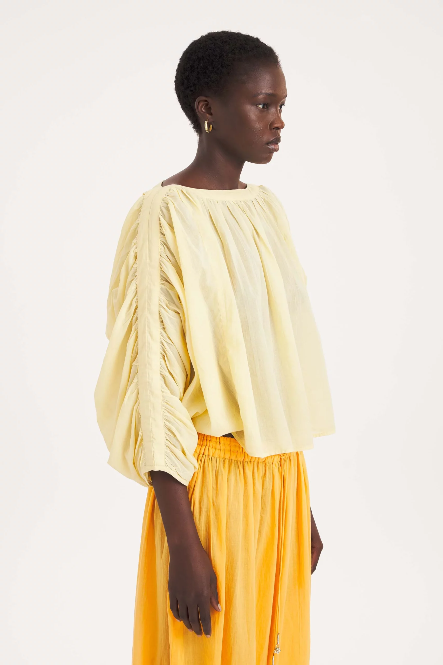 Camisa FRUTI amarillo pastel  Antik Batik.