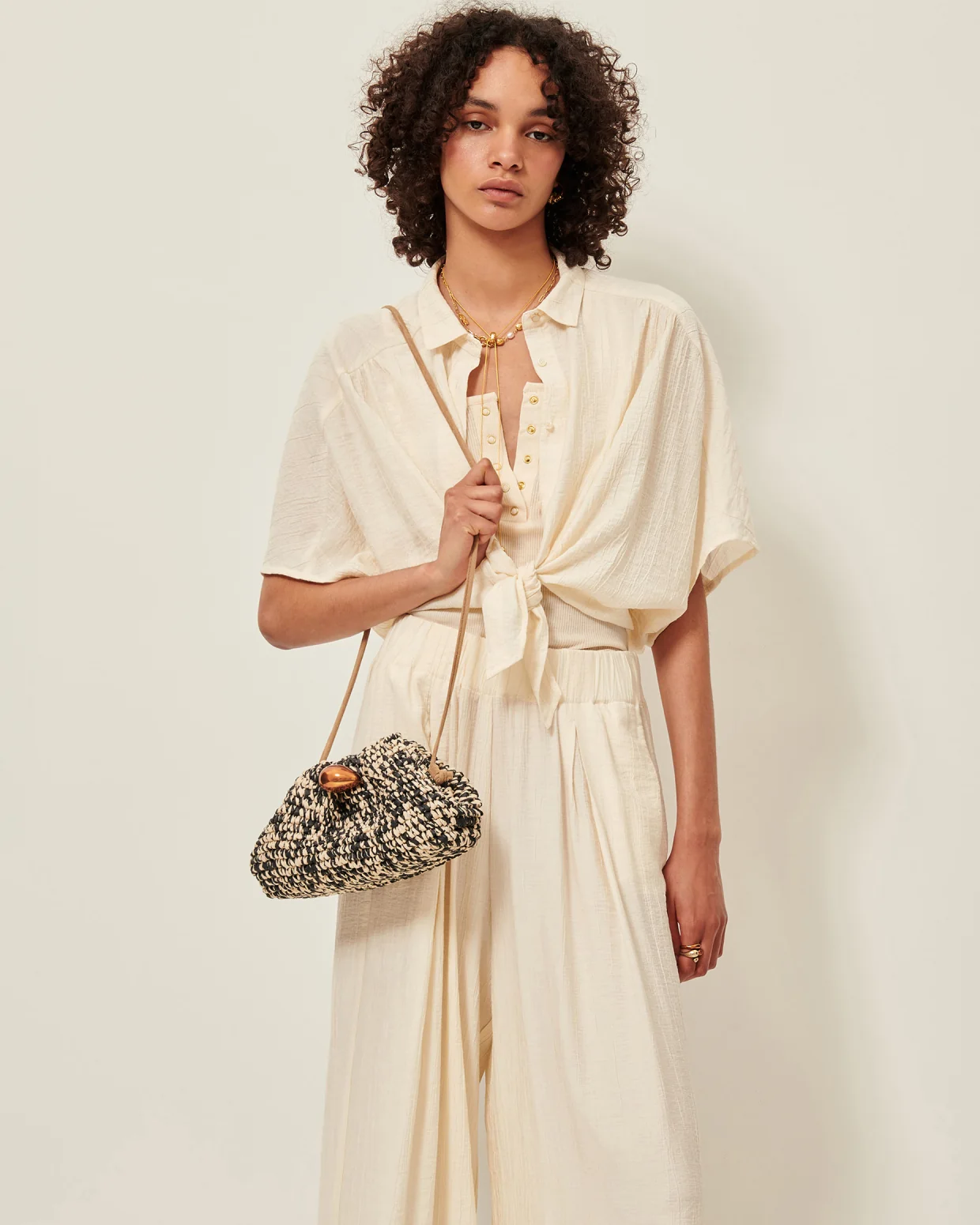 Camisa ALFASSA marfil Sessùn.