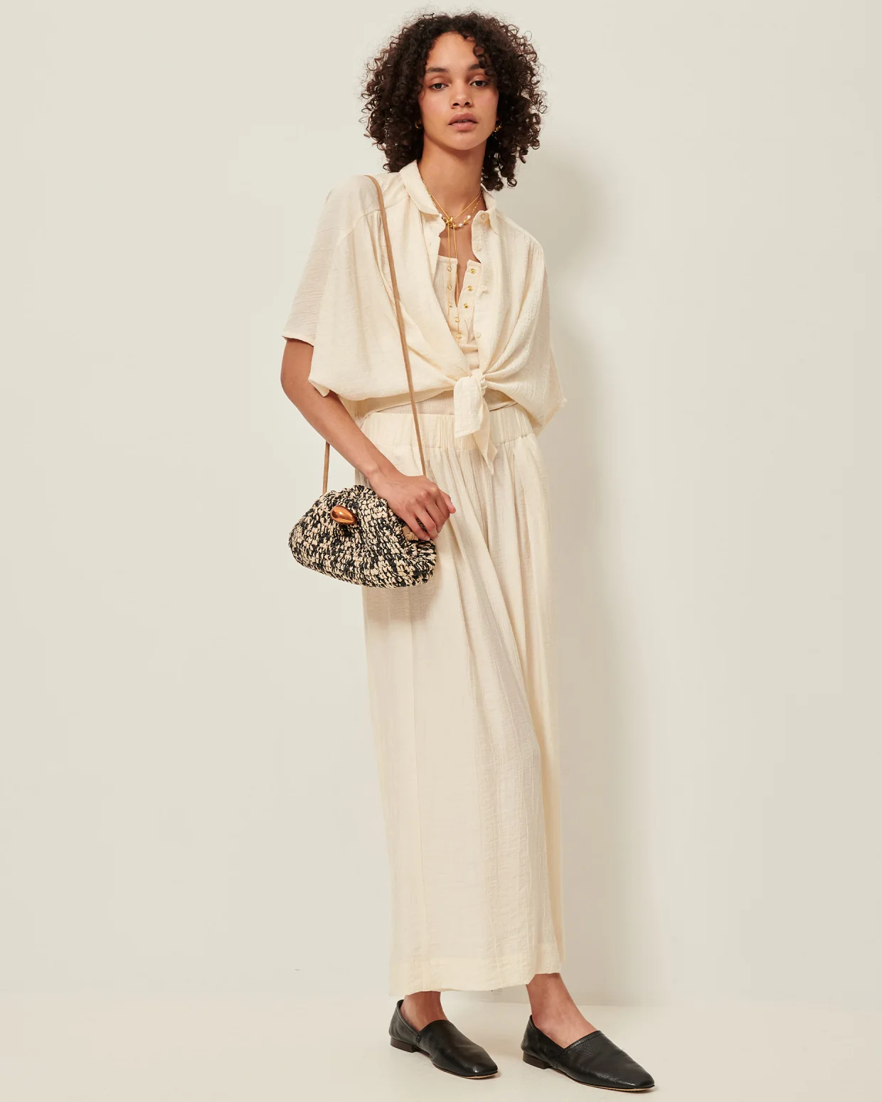 Camisa ALFASSA marfil Sessùn.