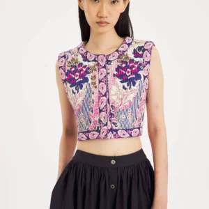 Chaleco AMIA estampado flores Antik Batik.