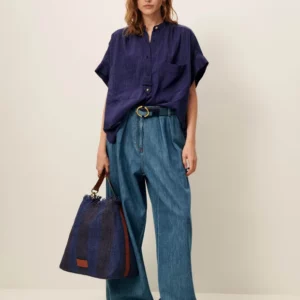 Camisa CAMILLE rayas azul tinta sessùn.