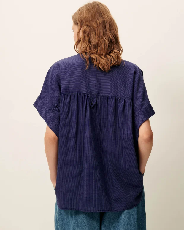 Camisa CAMILLE rayas azul tinta sessùn.