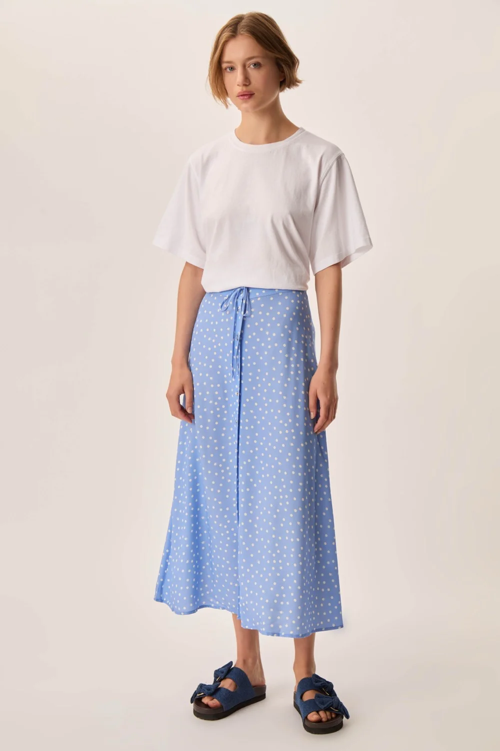 Falda ELIZETTA azul lunares Des Petits Hauts.