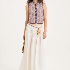 Chaleco KAYLA estampado malva Antik Batik.