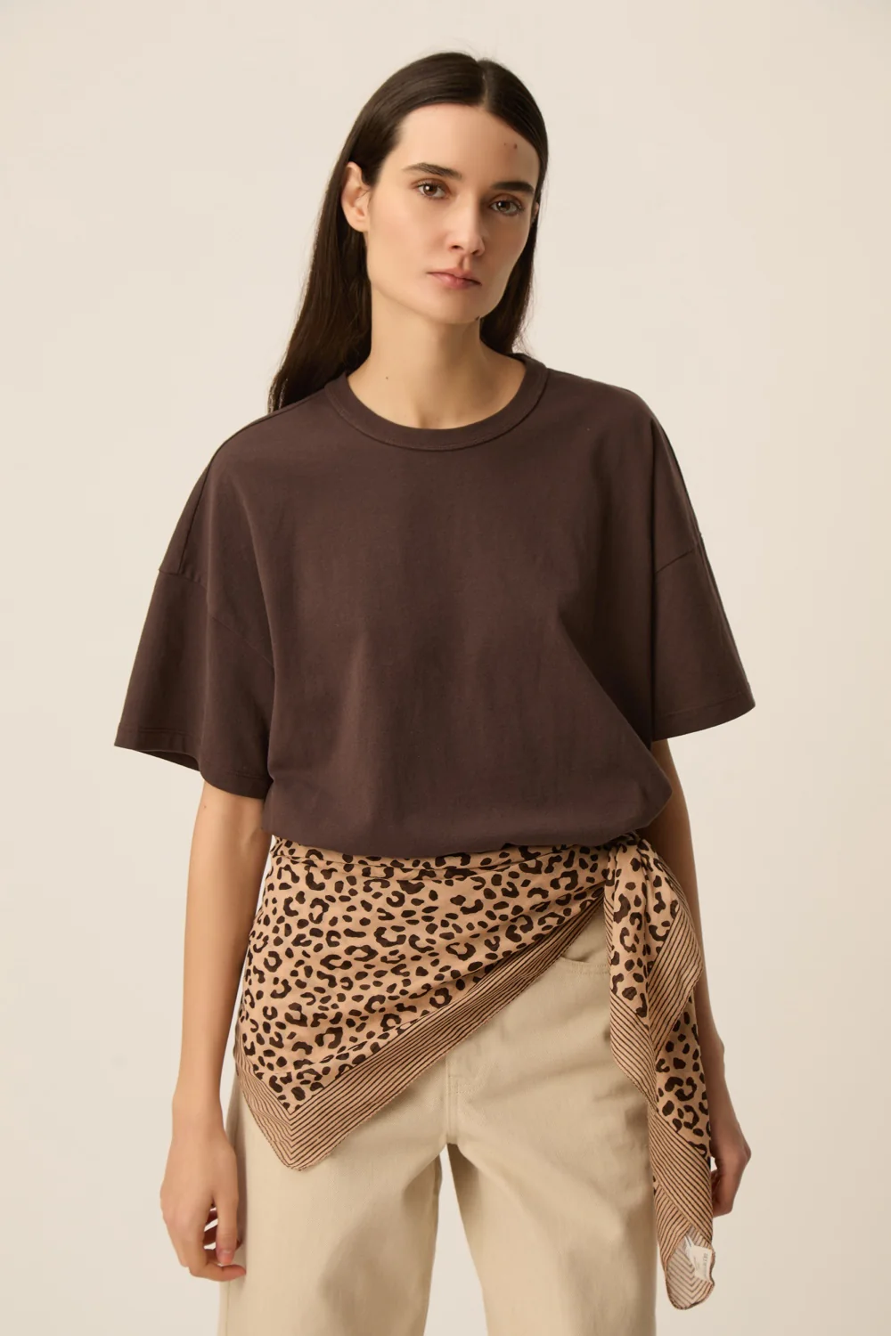 Fular NYMINE print marrón Des Petits Hauts.