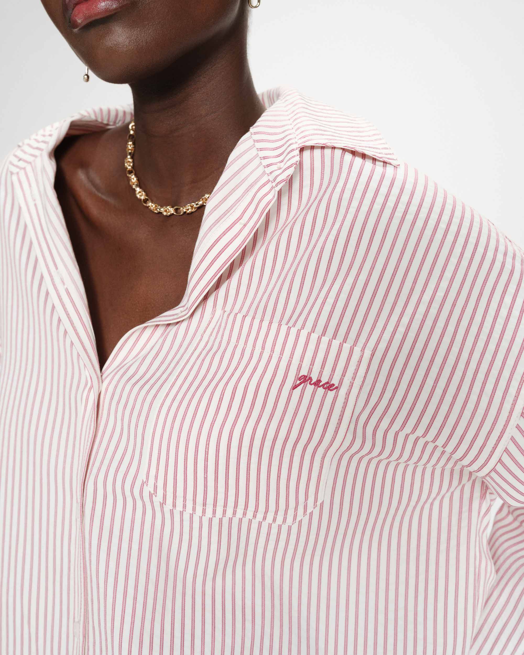 Camisa VIPERA rayas rosas Grace & Mila.