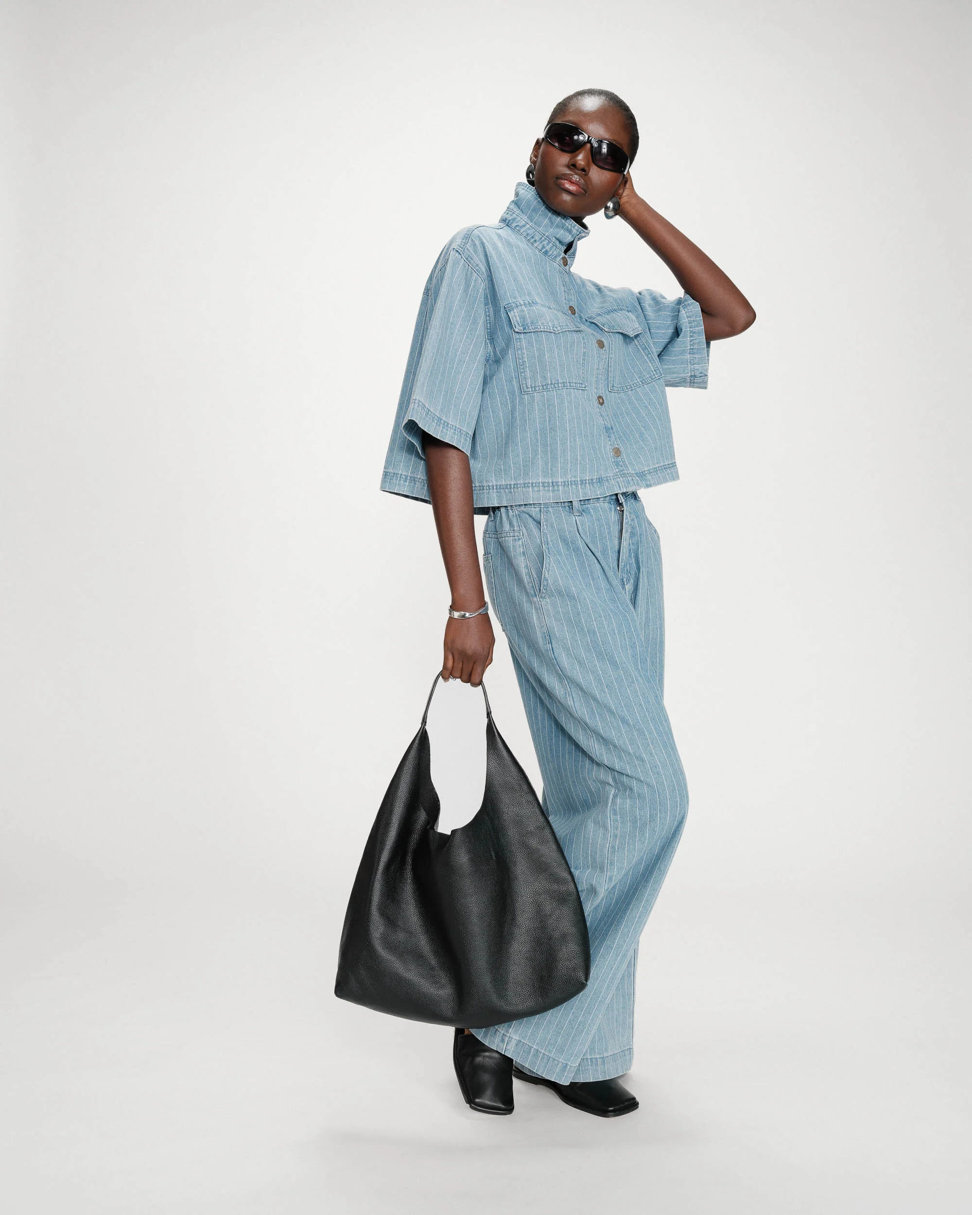 Camisa POMPON azul rayas Grace & Mila.