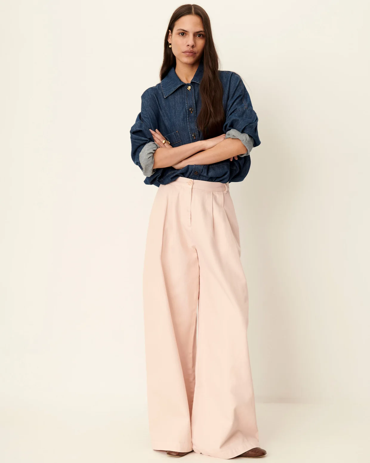 Pantalón TAMAYO rosa palo Sessùn.