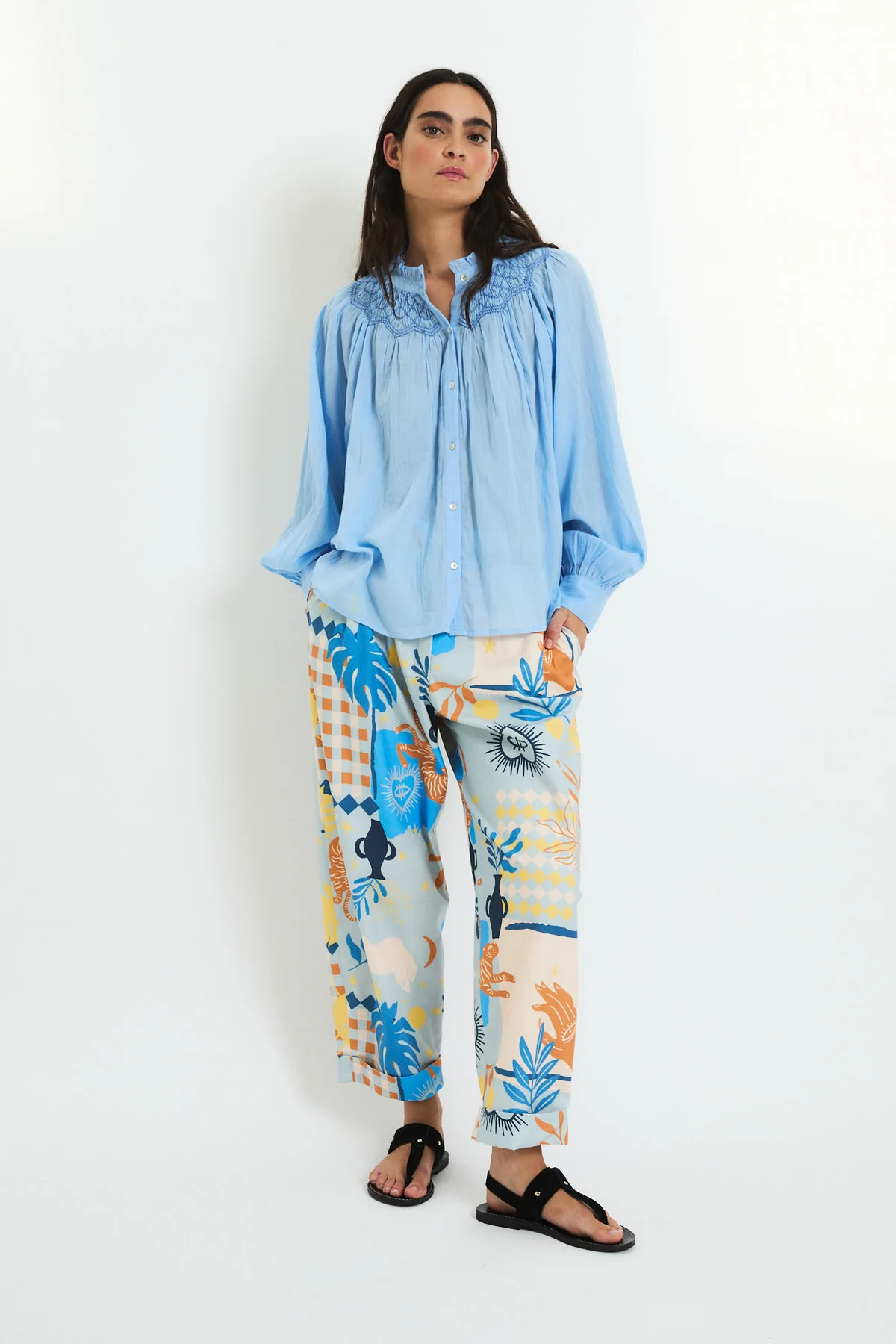 Blusa TULIPAN VOILE azul Sophie & Lucie.