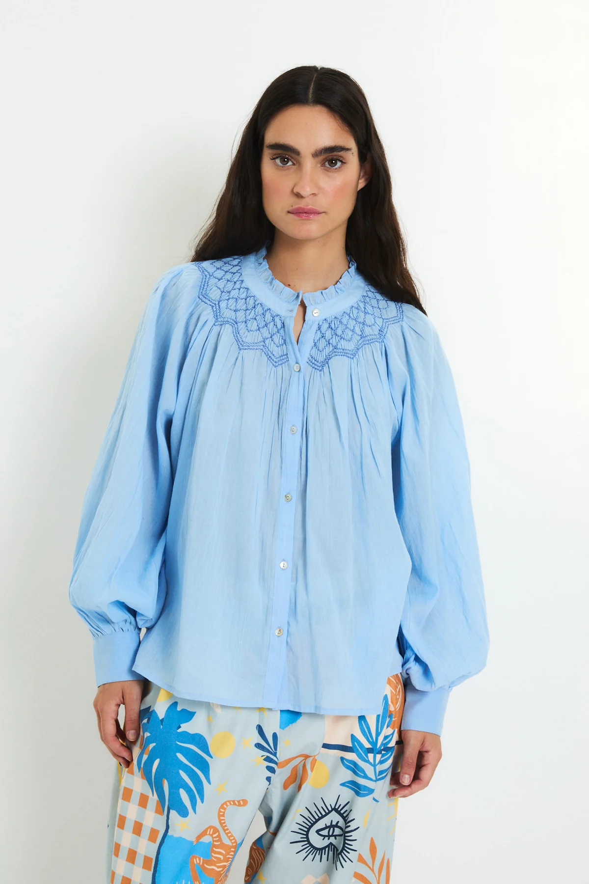 Blusa TULIPAN VOILE azul Sophie & Lucie.
