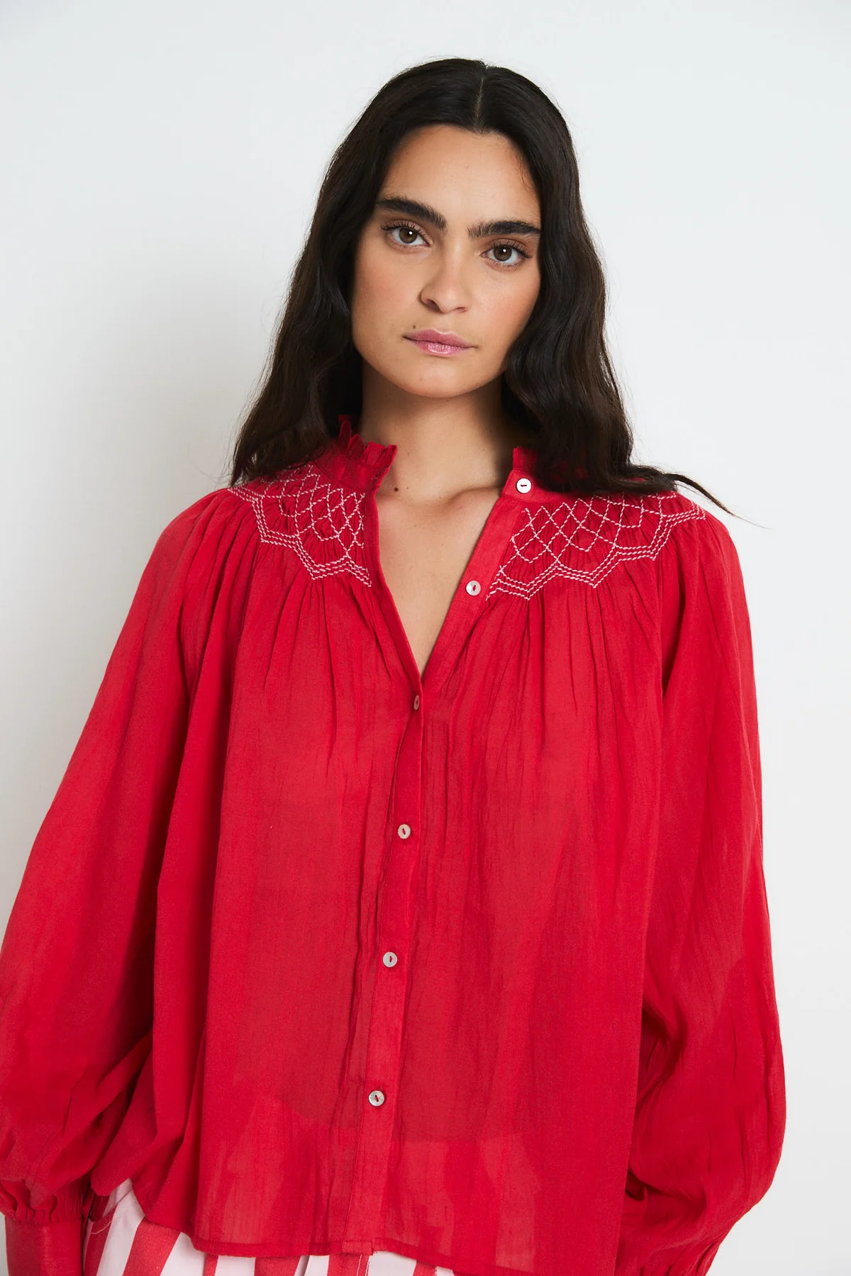 Blusa TULIPAN VOILE roja Sophie & Lucie.