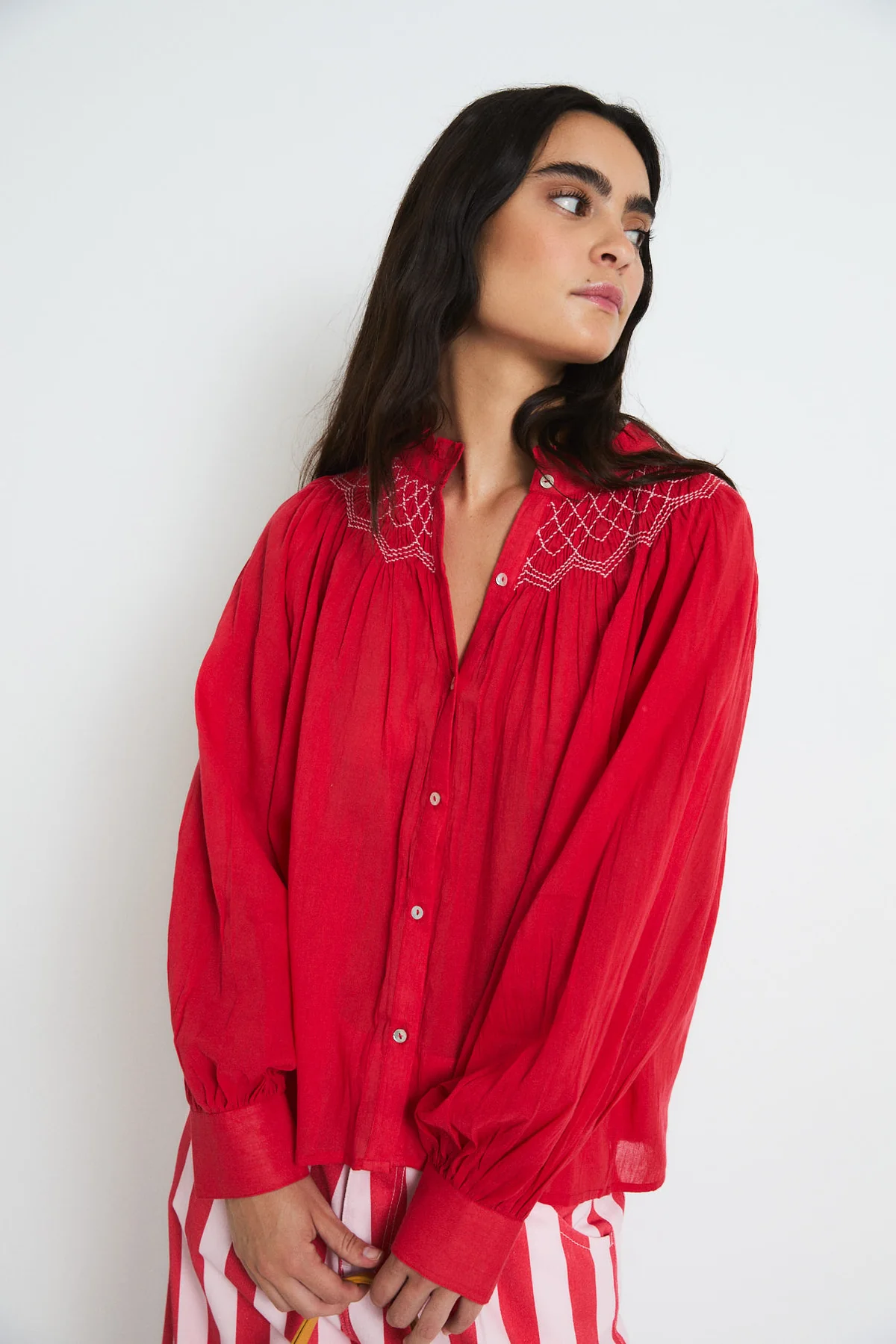 Blusa TULIPAN VOILE roja Sophie & Lucie.
