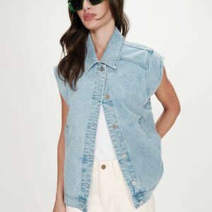 Chaleco vaquero VALLONIA azul claro Grace & Mila.