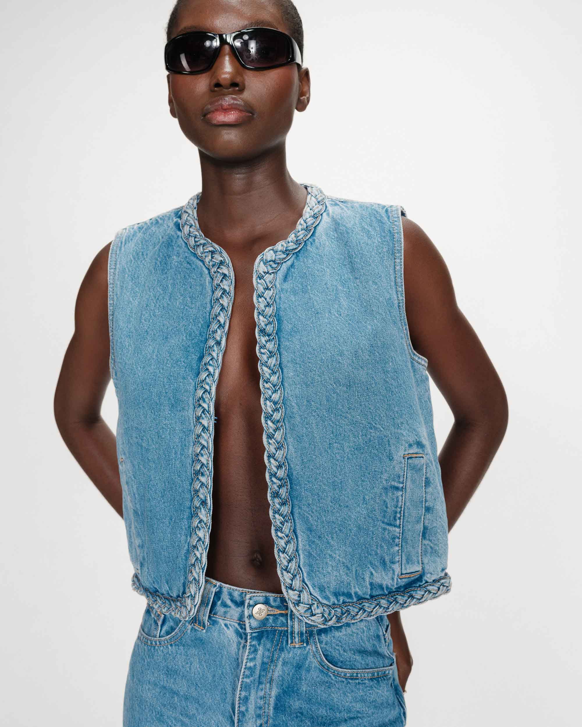 Chaleco VERONA azul Grace & Mila.